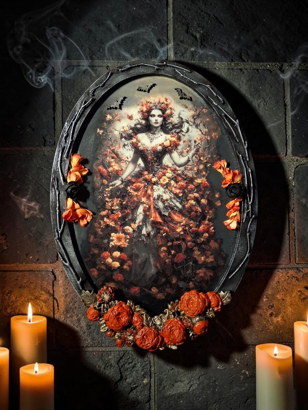Halloween - Gothic Autumn Queen Handcrafted Wall Art